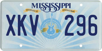 MS license plate XKV296