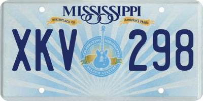 MS license plate XKV298
