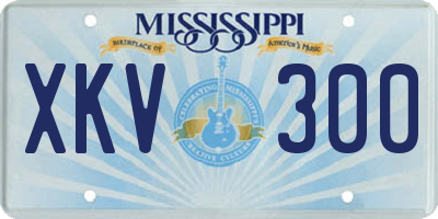 MS license plate XKV300