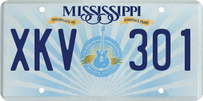 MS license plate XKV301