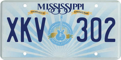 MS license plate XKV302