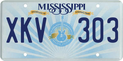 MS license plate XKV303