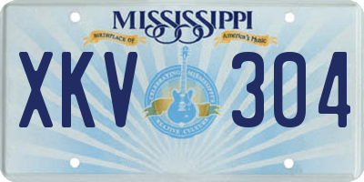 MS license plate XKV304
