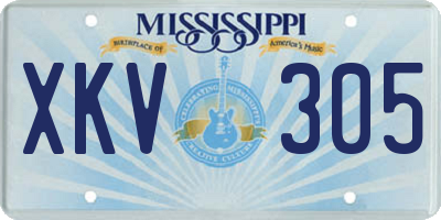 MS license plate XKV305