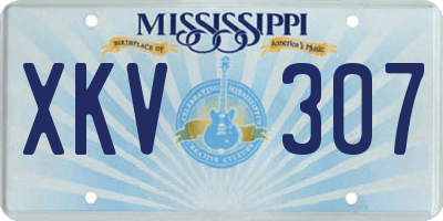 MS license plate XKV307
