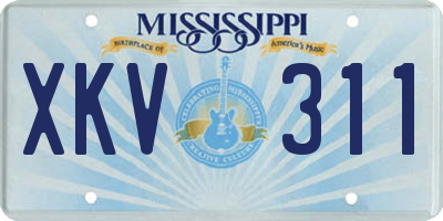 MS license plate XKV311