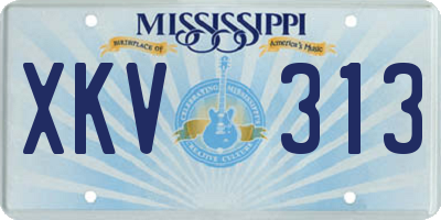 MS license plate XKV313