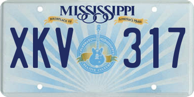 MS license plate XKV317