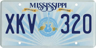 MS license plate XKV320