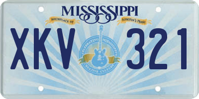 MS license plate XKV321