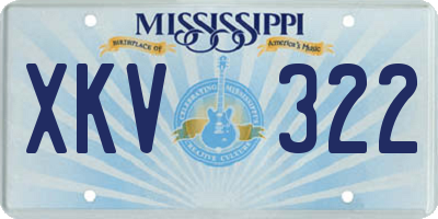 MS license plate XKV322