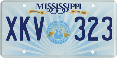 MS license plate XKV323