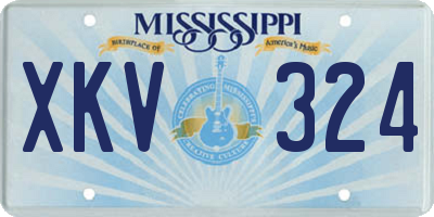 MS license plate XKV324