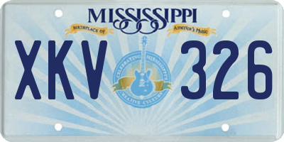MS license plate XKV326