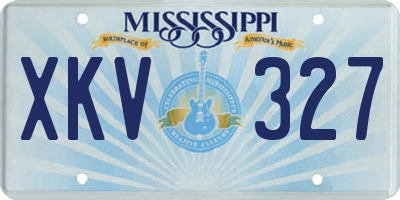 MS license plate XKV327