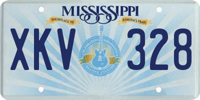 MS license plate XKV328