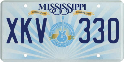 MS license plate XKV330