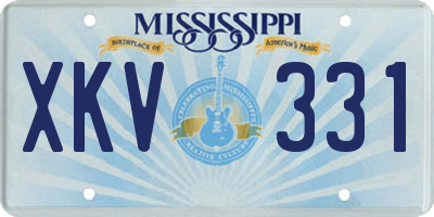 MS license plate XKV331