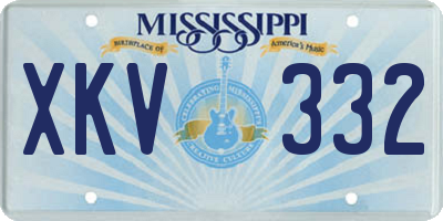 MS license plate XKV332