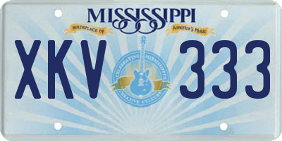 MS license plate XKV333