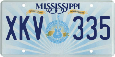 MS license plate XKV335