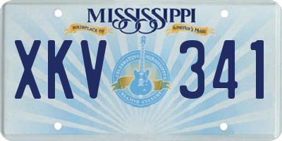MS license plate XKV341