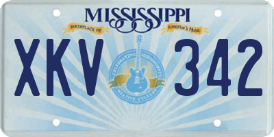 MS license plate XKV342