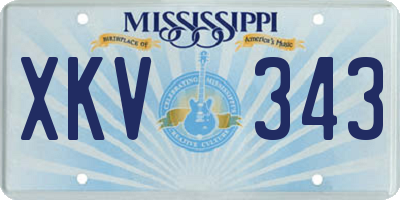 MS license plate XKV343