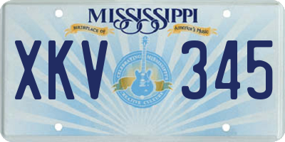 MS license plate XKV345