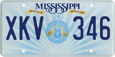 MS license plate XKV346