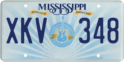 MS license plate XKV348