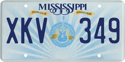 MS license plate XKV349