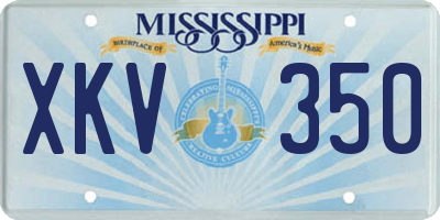 MS license plate XKV350