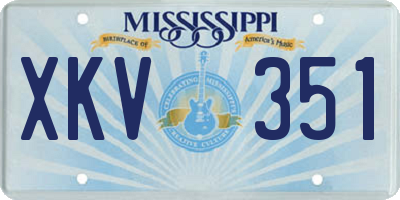 MS license plate XKV351