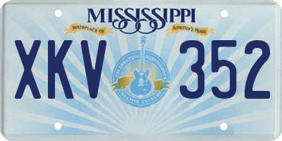 MS license plate XKV352