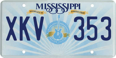 MS license plate XKV353