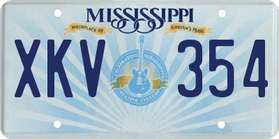 MS license plate XKV354