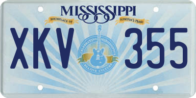 MS license plate XKV355