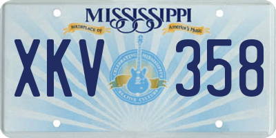 MS license plate XKV358