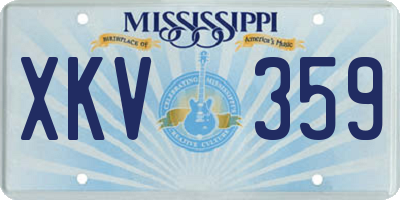 MS license plate XKV359