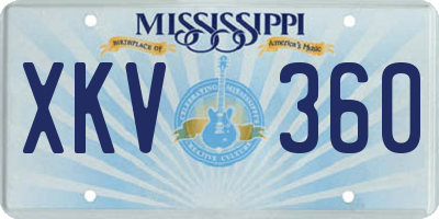MS license plate XKV360