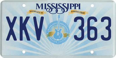 MS license plate XKV363