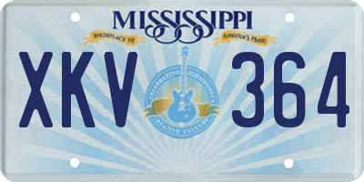 MS license plate XKV364