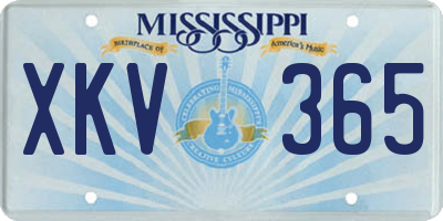 MS license plate XKV365