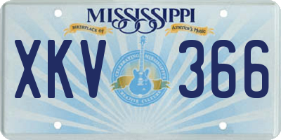 MS license plate XKV366