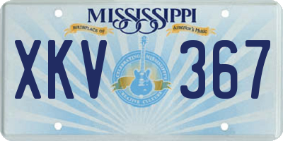 MS license plate XKV367