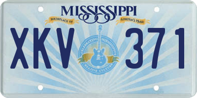 MS license plate XKV371