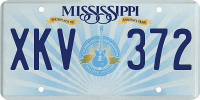 MS license plate XKV372