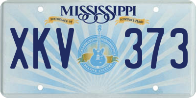 MS license plate XKV373