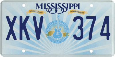 MS license plate XKV374
